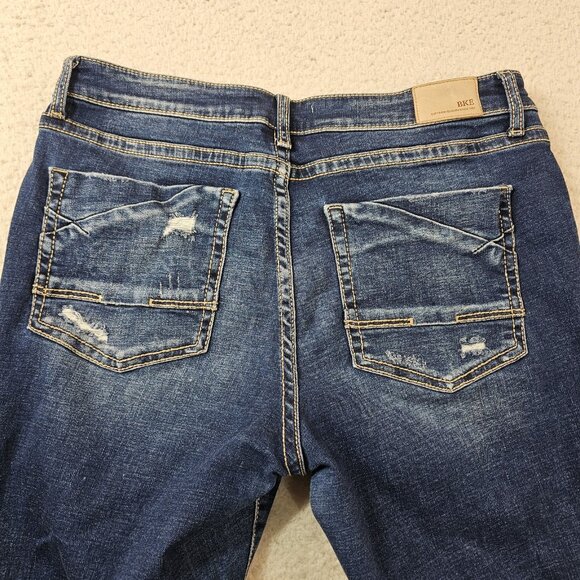 BKE Jeans Womens Gabby 31 Curvy High Rise Ankle Heavy Distressed Thick Stitching - Picture 14 of 16